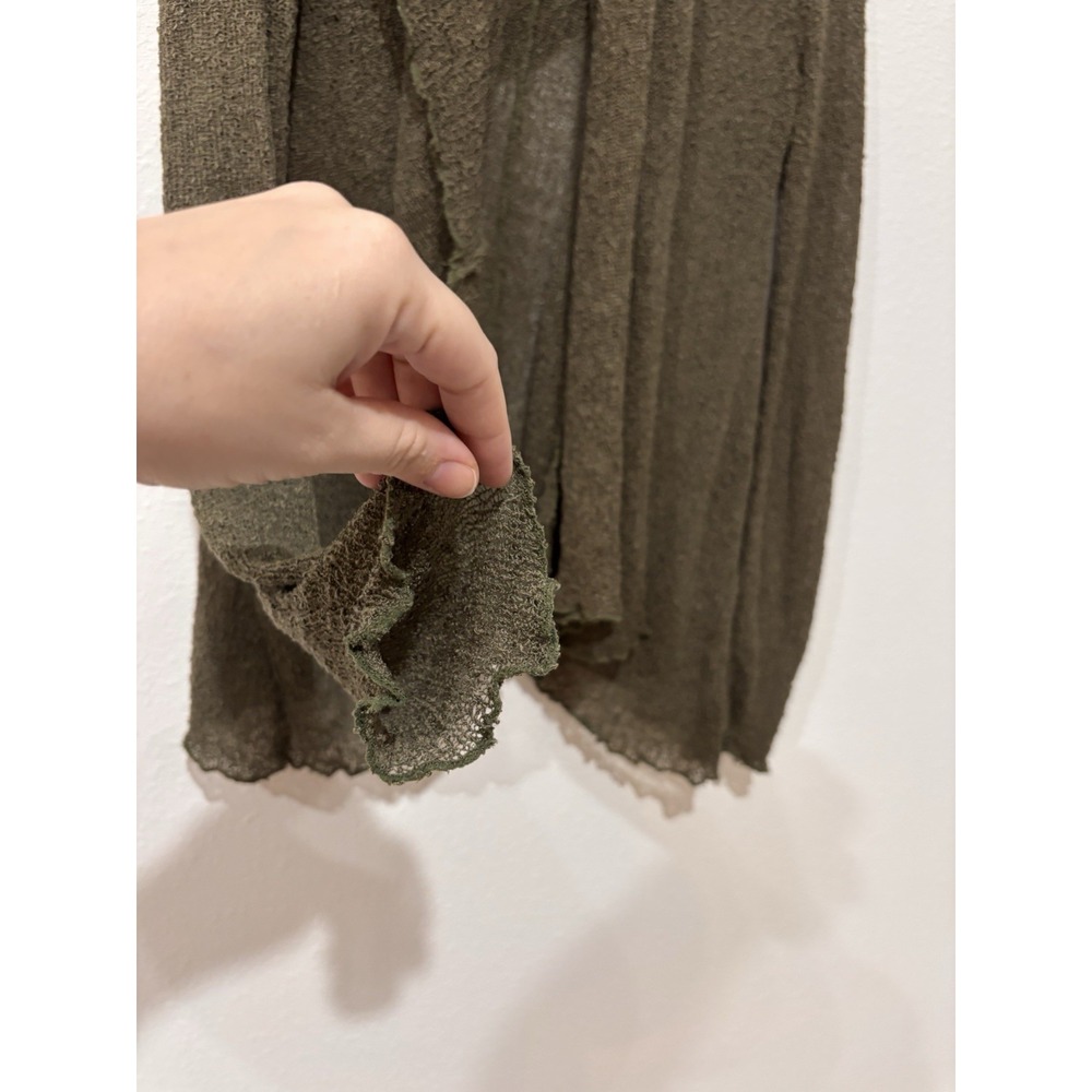 Purp7e Open Front Cardigan S/M‎ Green Rayon Earthy Fairycore Goblincore Mossy - Picture 4 of 16